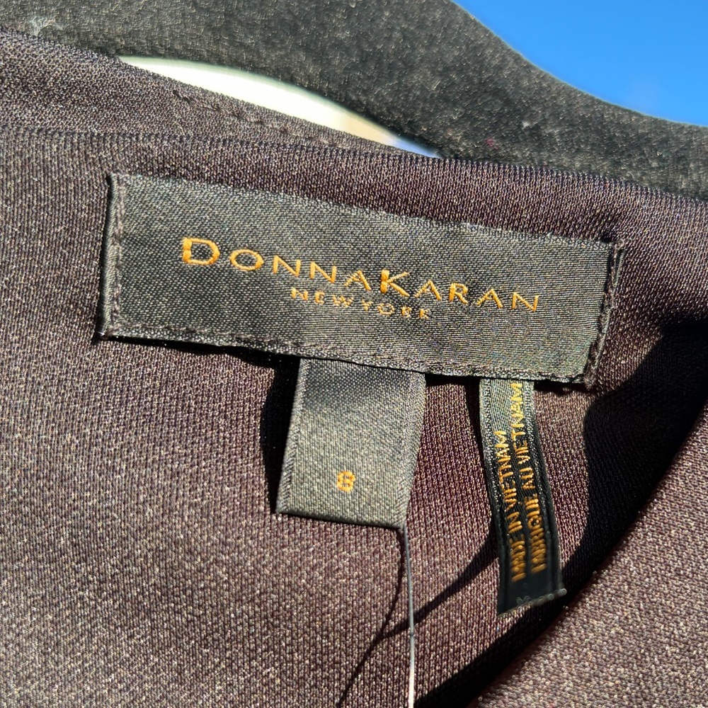 🆕✨ Donna Karan New York Ruched Midi Dress Size 8 Brown Sleeveless Asymmetrical - Picture 12 of 15
